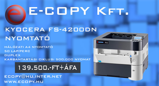 kyocera fs4200dn nyomtató 124500Ft+Áfa